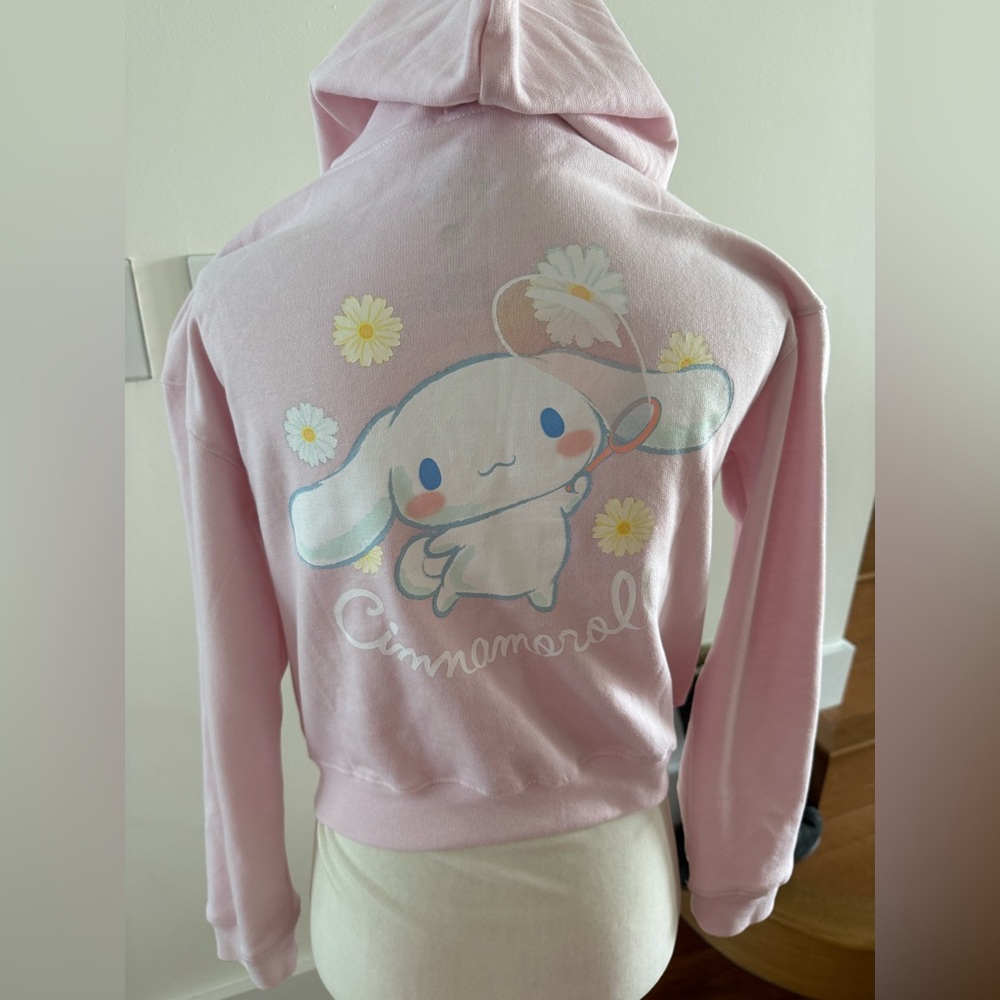 Cinnamoroll Sanrio Pink Zip-Up Hoodie Hello Kitty & Friends Size Extra Small - Picture 3 of 4